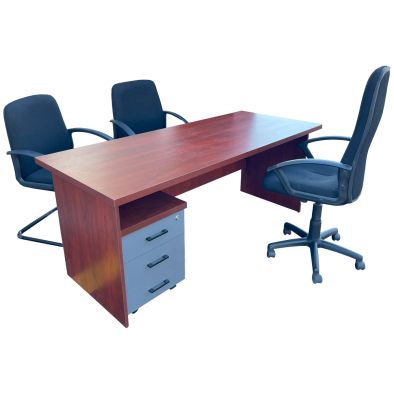 Mono 5 Piece Office Set Mahogany - 1800 Desk