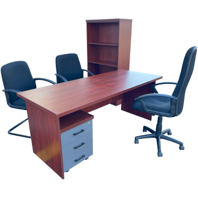 Mono 6 Piece Office Set Mahogany - 1800 Desk