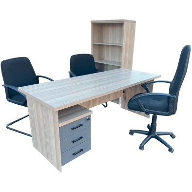 Mono 6 Piece Office Set Aged Oak - 1800 Desk