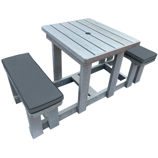 Picnic bench 2 seater with Charcoal cushions