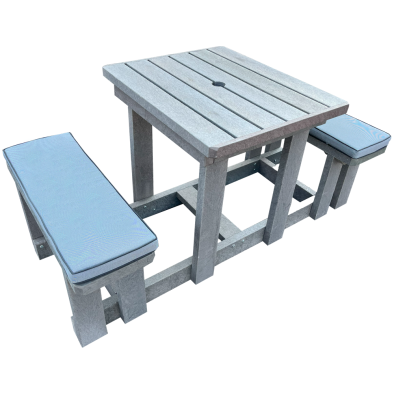 Picnic bench 2 seater with Charcoal cushions