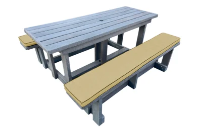 Picnic table 8 seater (RECYCLED PLASTIC) with Beige cushions
