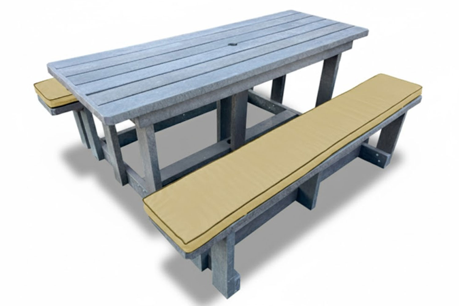 Picnic table 8 seater (RECYCLED PLASTIC) with Beige cushions