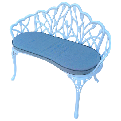 Tulip bench White with Charcoal cushion