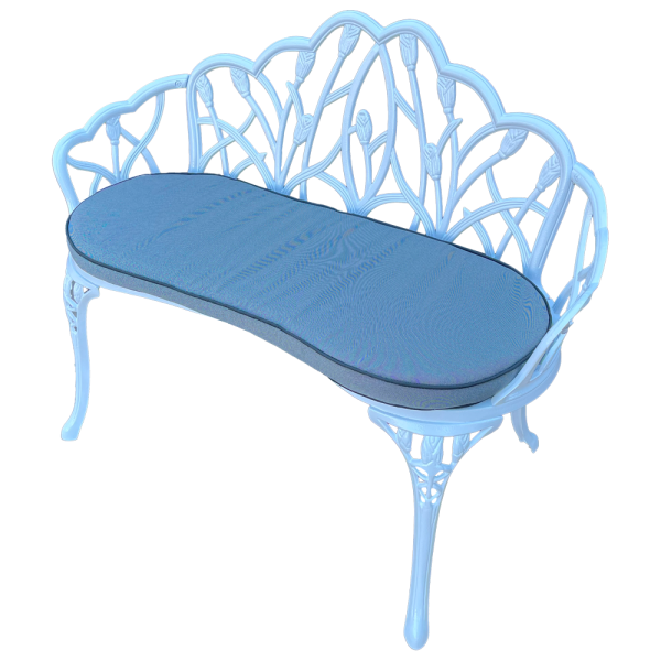Tulip bench White with Charcoal cushion