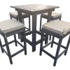 4 Seater Bar Set (Recycled Plastic) With Beige Cushions