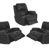 3 Piece 5 Action Recliner set Black
