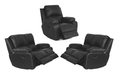 3 Piece 5 Action Recliner set Black