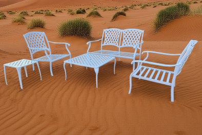 Aluminium 5 Piece 4 Seater Morris set - Lifestyle pic