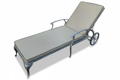 Sun Lounger with Beige Cushion