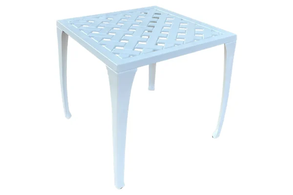Aluminium side table white