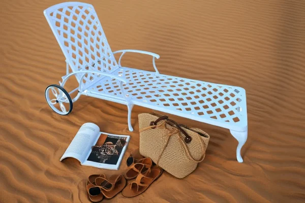 Aluminium sun lounger White on Beach