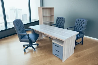 Empire Black 6 Piece Office Set Special Oak