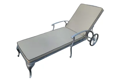 Sun Lounger with Beige Cushion