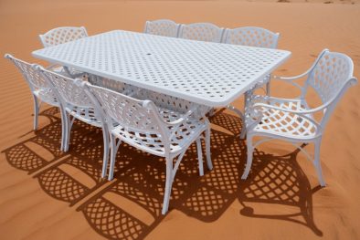 Aluminium Cottage 8 Seater White Dining Set