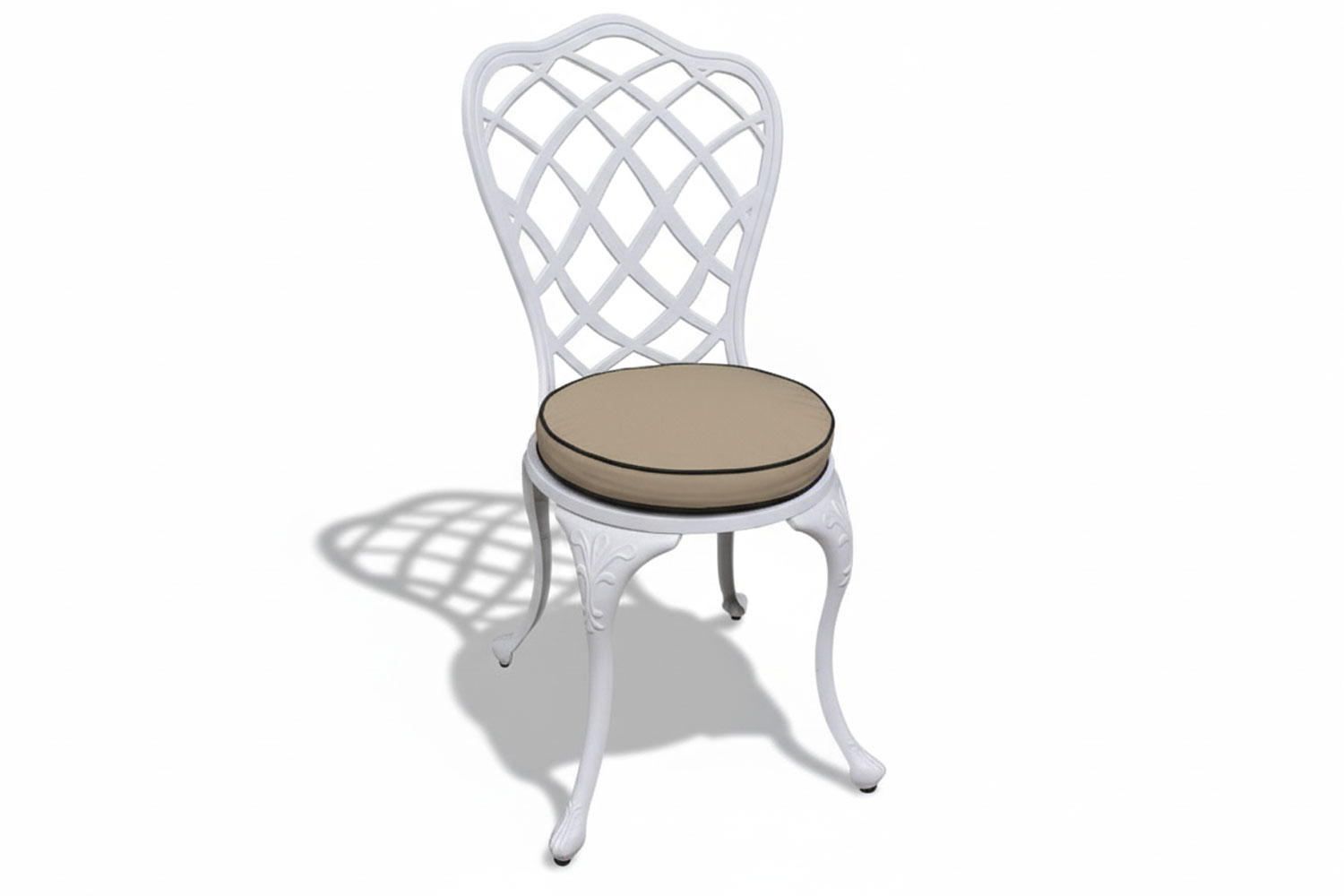 Aluminium Coral Dining Chair White with Beige Cushion