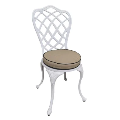 Aluminium Coral Dining Chair with Beige Cushion..