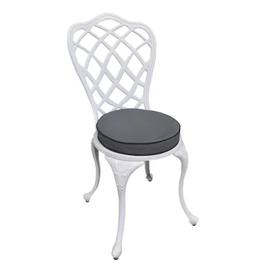 Aluminium Coral Dining Chair with Charcoal Cushion..
