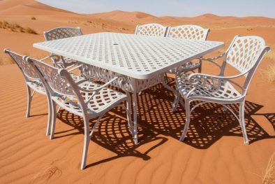 Aluminium Cottage 6 Seater Dining White Set