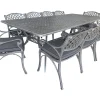 Aluminium Silver Cottage 10 Seater with Charcoal Cushions