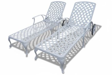 Aluminium Sun Lounger White Set