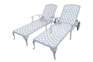 Aluminium White Sun Lounger Set