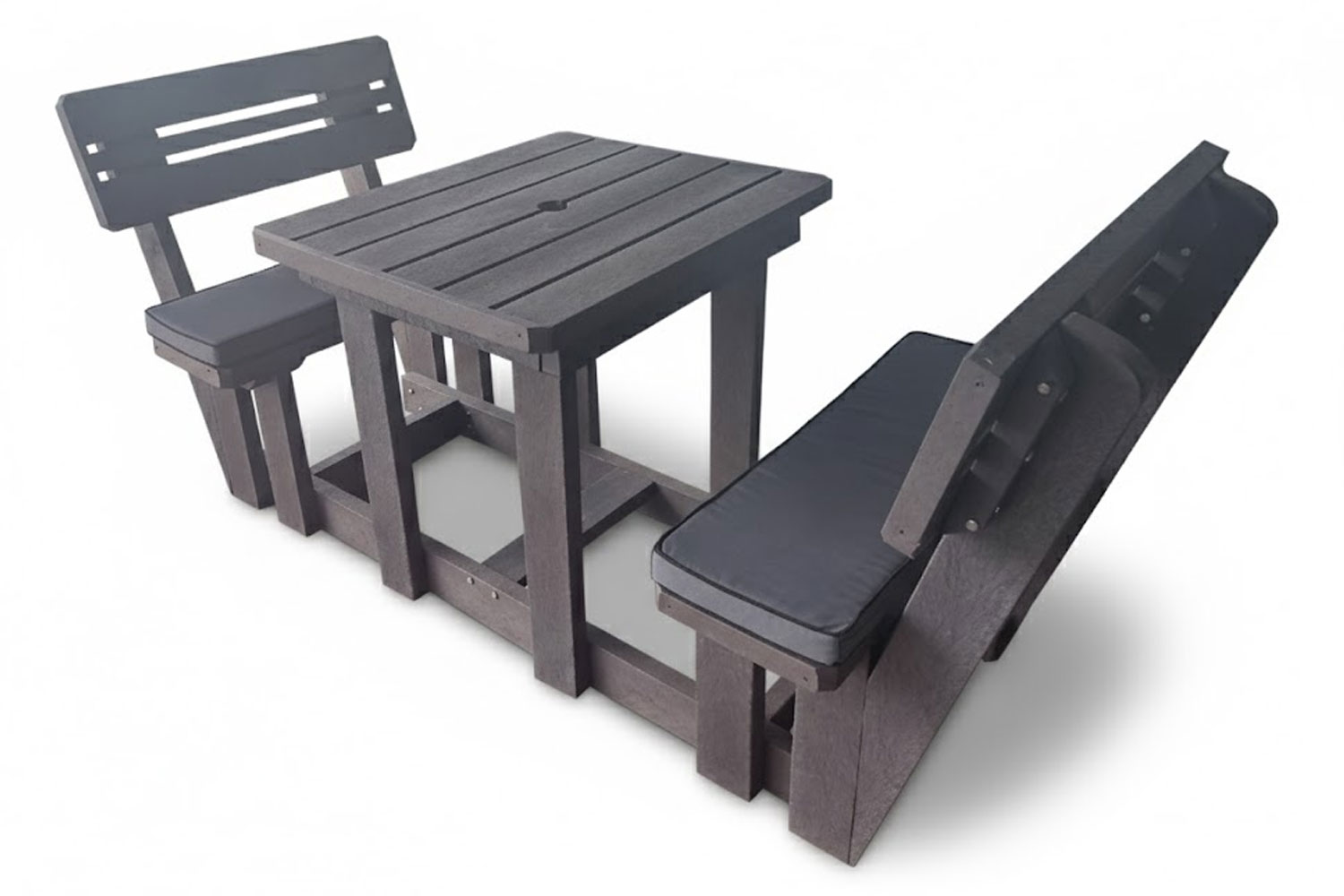 Picnic-table-2-seater-Recycled-Plastic-with-Charcoal-cushions