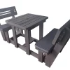 Recycled Plastic 2 Seater Picnic Table with Charcoal Cushions