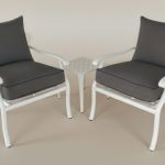 Aluminium 2 Seater 3 Piece White Couch Set With Charcoal Cushions