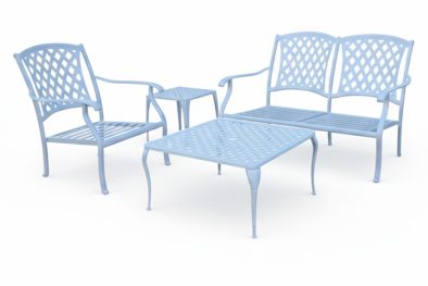 Aluminium 3 Seater 4 Piece White Couch Set