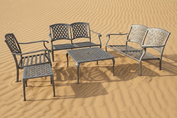 Aluminium Morris 5 Seater 5 Piece Silver Set