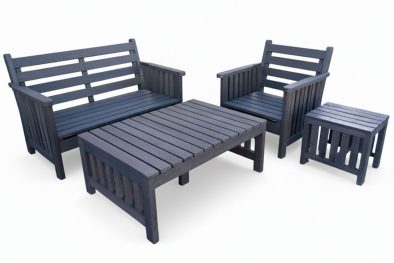 Royal Morris 3 Seater Set, 1x 1 Seater, 1x 2 Seater, Coffee Table and Side Table (RECYCLED PLASTIC)