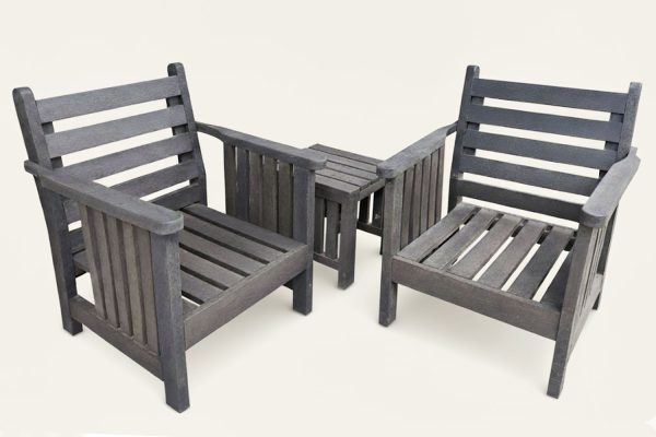 Royal 2 Seater Couch Set, 2x 1 Seater and Side Table (RECYCLED PLASTIC)