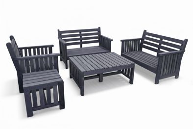 Royal Morris 5 Seater Set, 1x 1 Seater, 2x 2 Seater, Coffee Table and Side Table (RECYCLED PLASTIC)