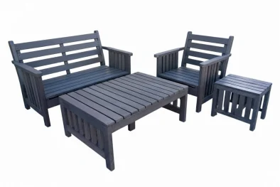 Royal Morris 3 Seater Set, 1x 1 Seater, 1x 2 Seater, Coffee Table and Side Table (RECYCLED PLASTIC)