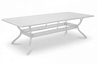 Aluminium 10 Seater White Dining Table 2600