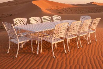 Aluminium Tuscan 10 Seater White Dining Set