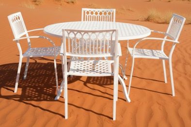 Aluminium Dining Table 4-Seater 1000mm Round (White)