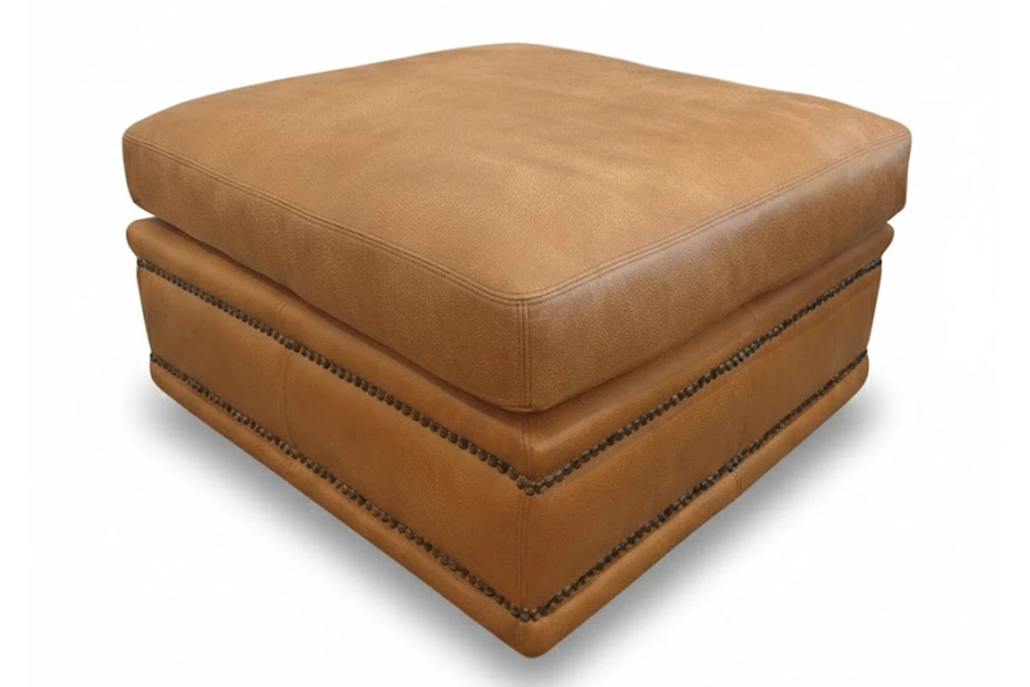 Afrikan Comfort Genuine Leather Modular Ottoman (Exotic Tan)