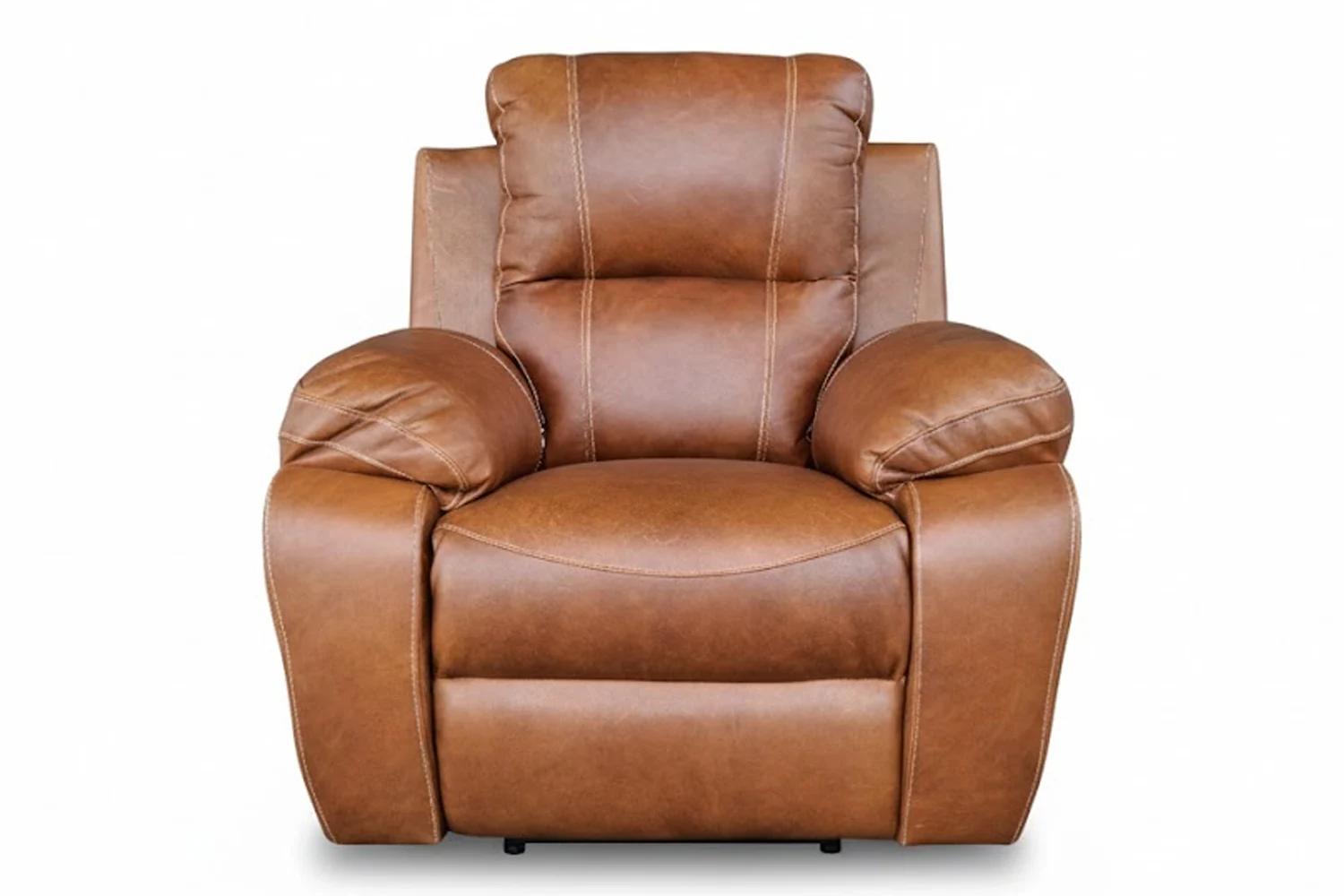 Premier Genuine Leather Single Recliner Chair (Vintage Brandy) - Image 4
