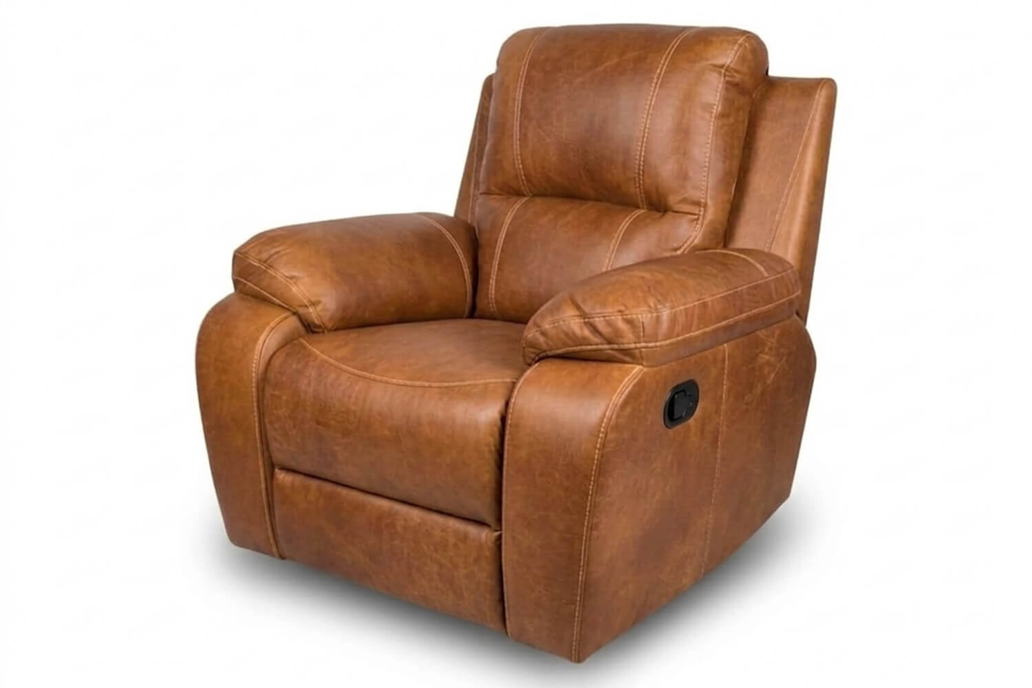 Premier Genuine Leather Single Electric Recliner Chair (Vintage Brandy) - Image 2
