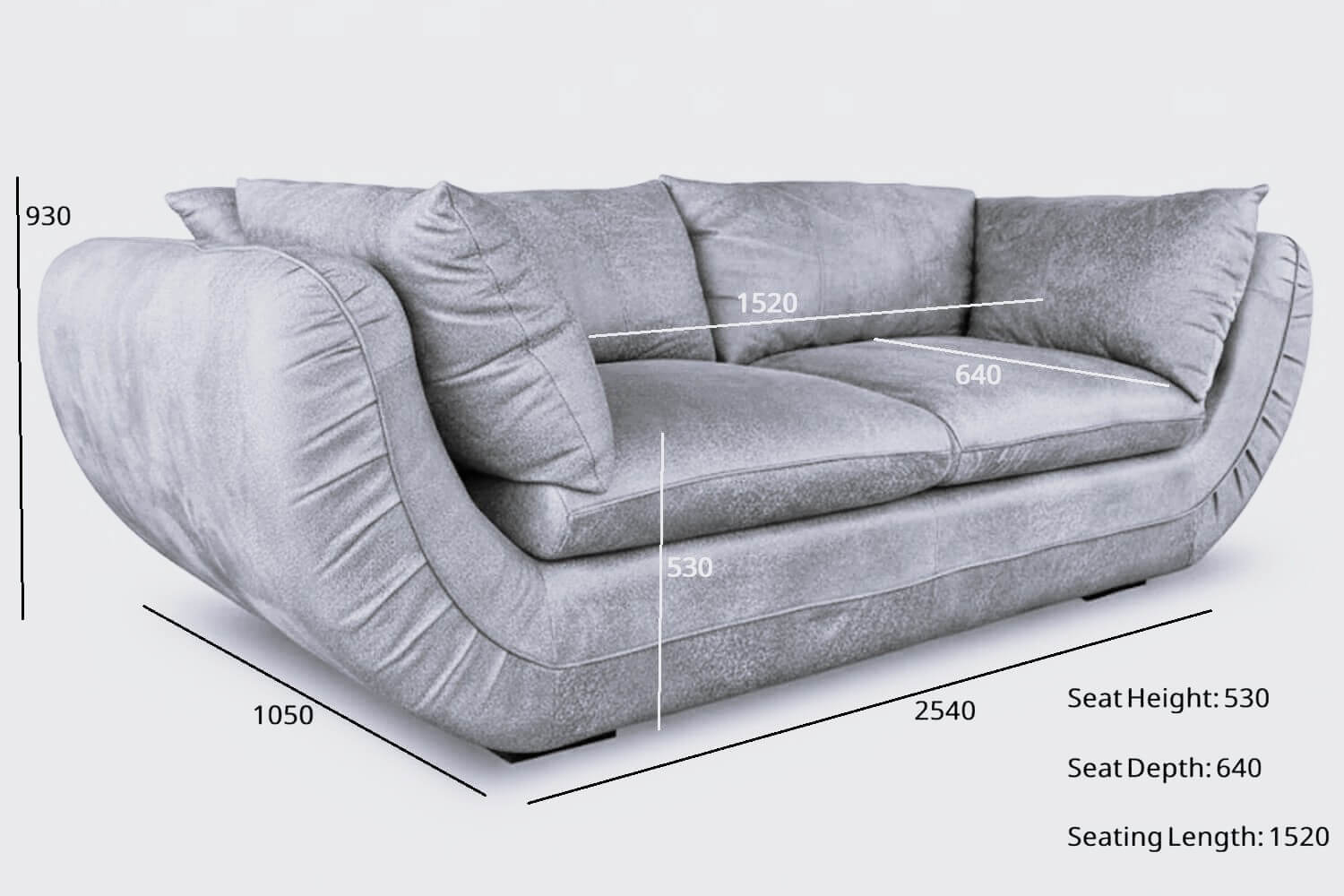 Regale Comfort Genuine Leather Sofa 3-Seater (Exotic Brown) - Image 8