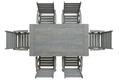 Aged Pine Patio Dining Set 6-Seater 1100mm | x1 Table + x6 Highback Chairs (Cushions Excluded)