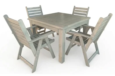 Aged Pine Patio Dining Table 4-Seater (Undercover Only)