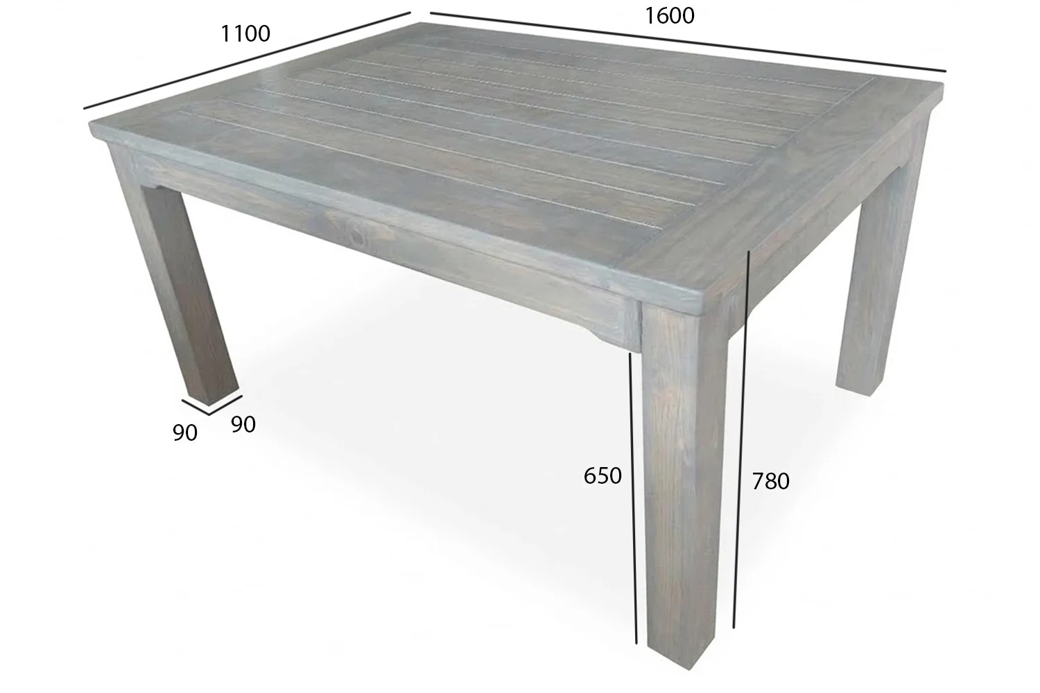 Aged Pine Patio Dining Table 6-Seater (Undercover Only)