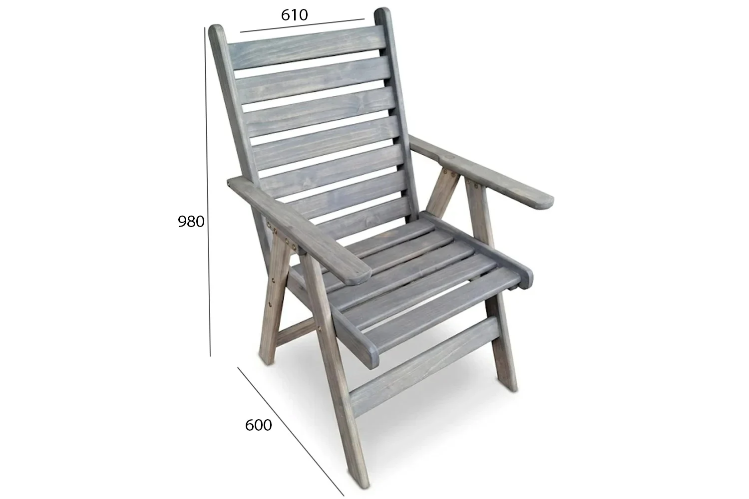 Aged Pine Patio Highback Dining Chair (Undercover Only) Dimensions