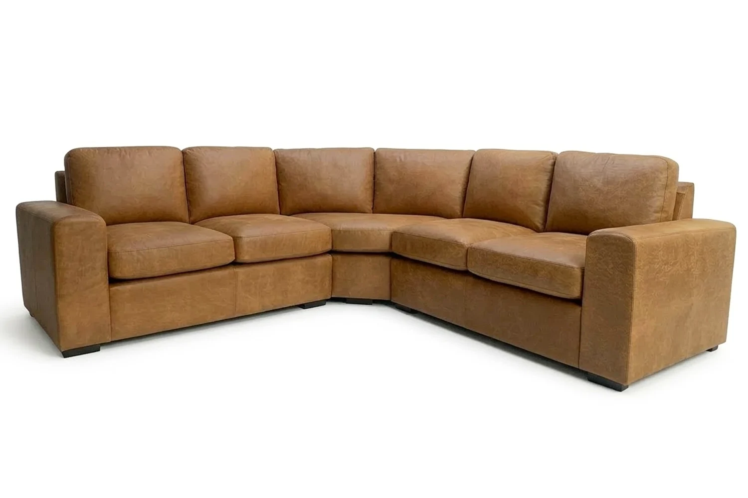 Mode Genuine Leather Corner Lounge 5-Seater (Exotic Tan)