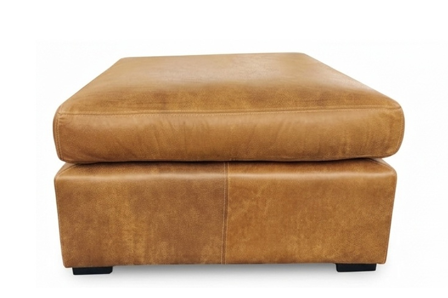 Mode Comfort Genuine Leather Ottoman (Exotic Tan) - Image 2