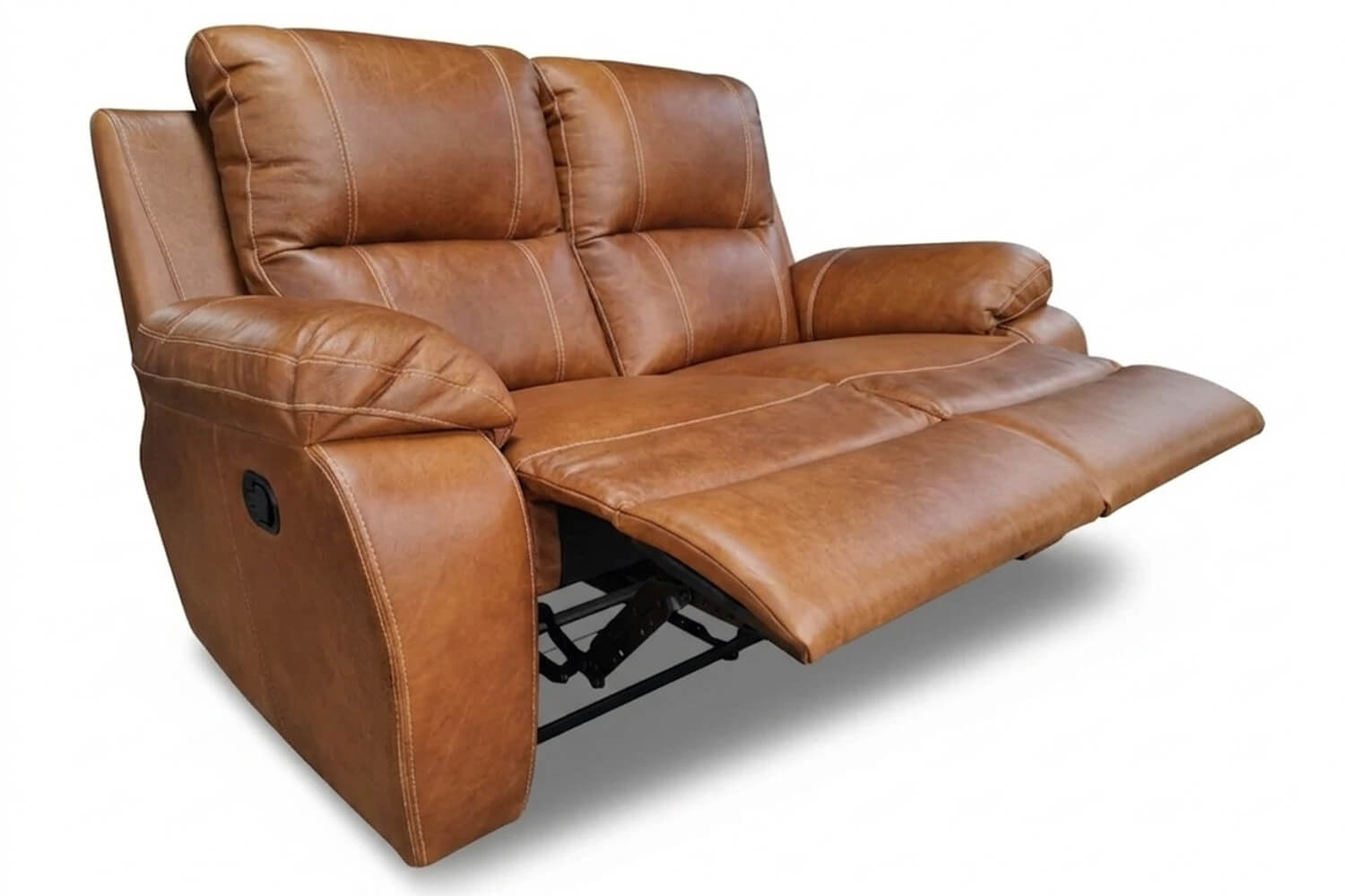 Premier Genuine Full Leather Recliner Lounge Set 3-Piece | 5-Action | x1 1-Seater + x1 2-Seater + x1 3-Seater (Vintage Brandy) - Image 3