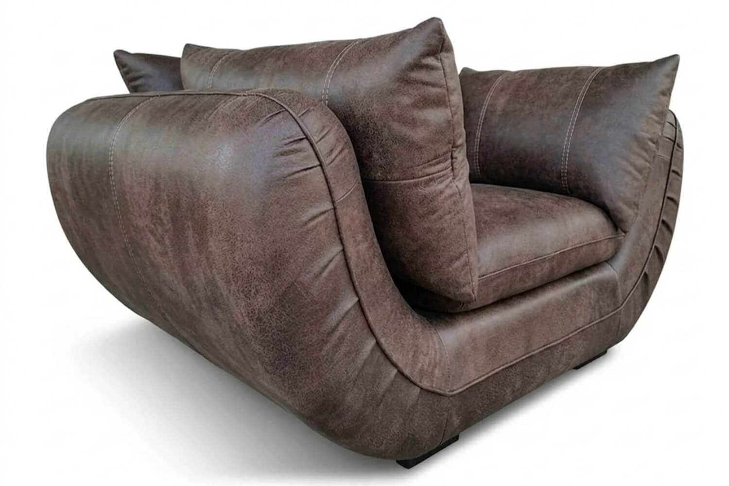 Regale Genuine Leather Lounge Set 3-Piece | x1 1-Seater + x1 2-Seater + x1 3-Seater Sofa (Exotic Brown) - Image 2